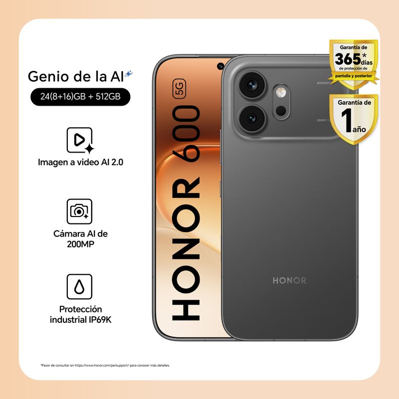 Honor 600 512GB Negro
