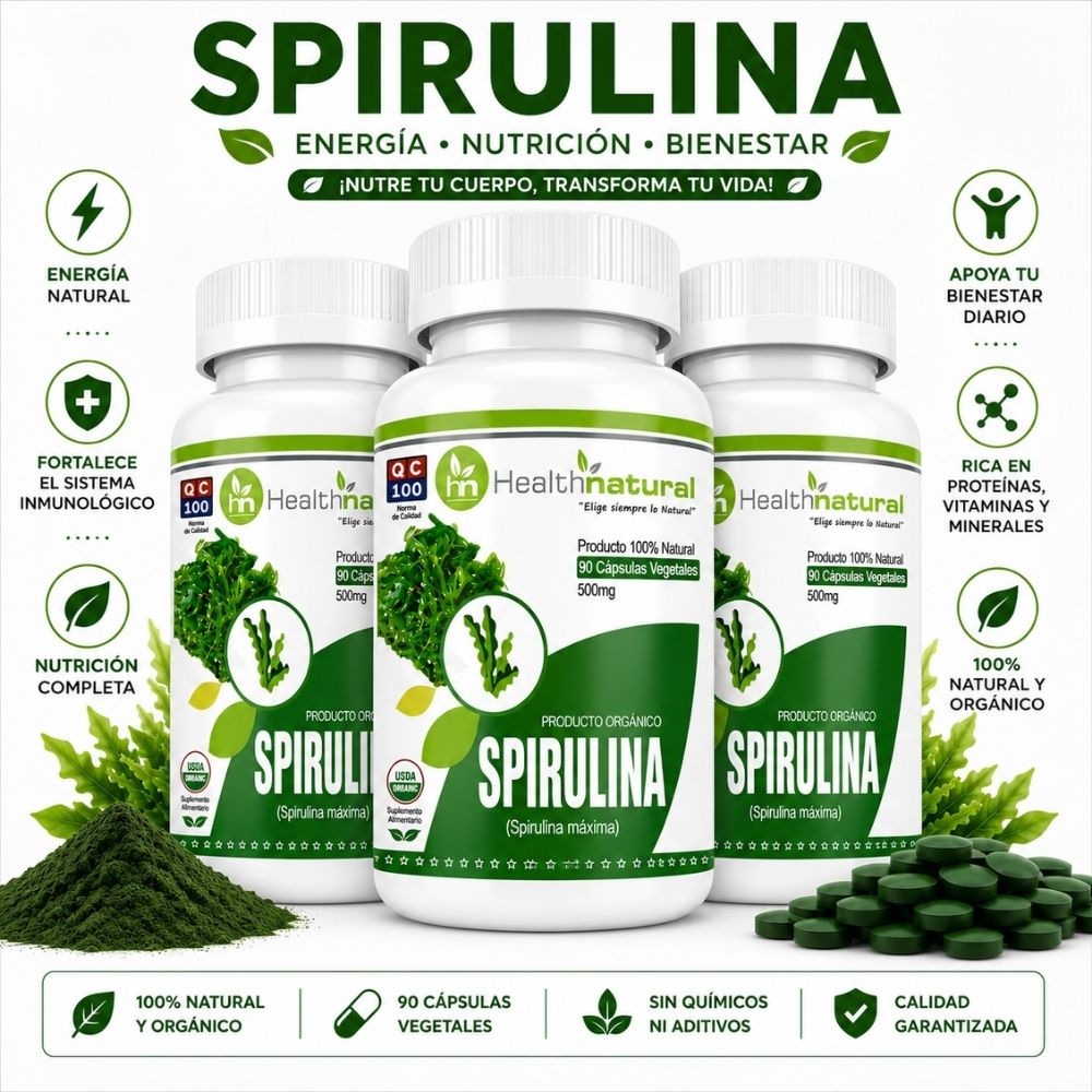 PACK 3 SPIRULINA HEALTHNATURAL 1500MG