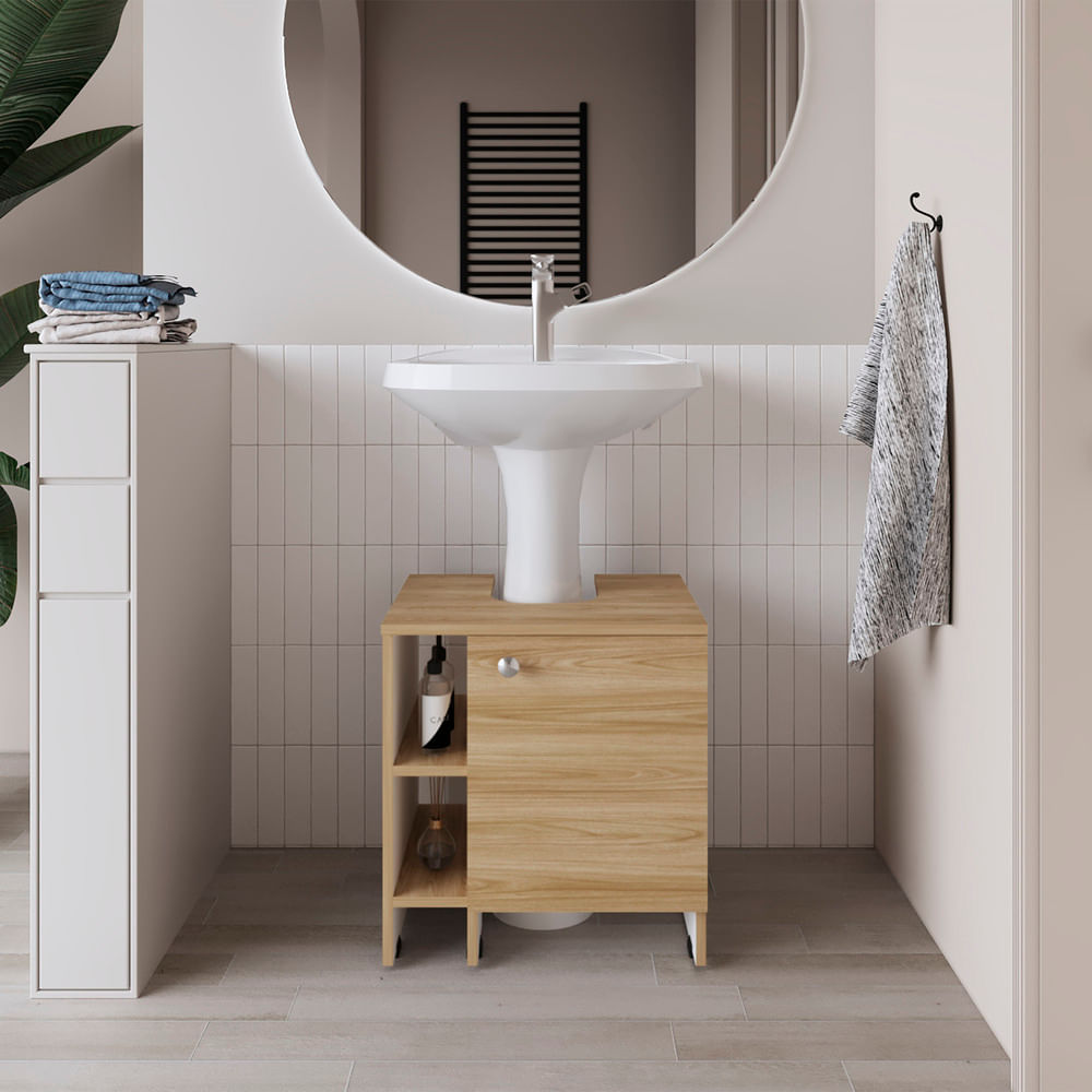 Mueble Basic Para Lavamanos 1 Puerta - Fresno