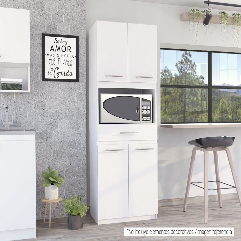 Mueble Microondas Manchester 4 Puertas-Blanco