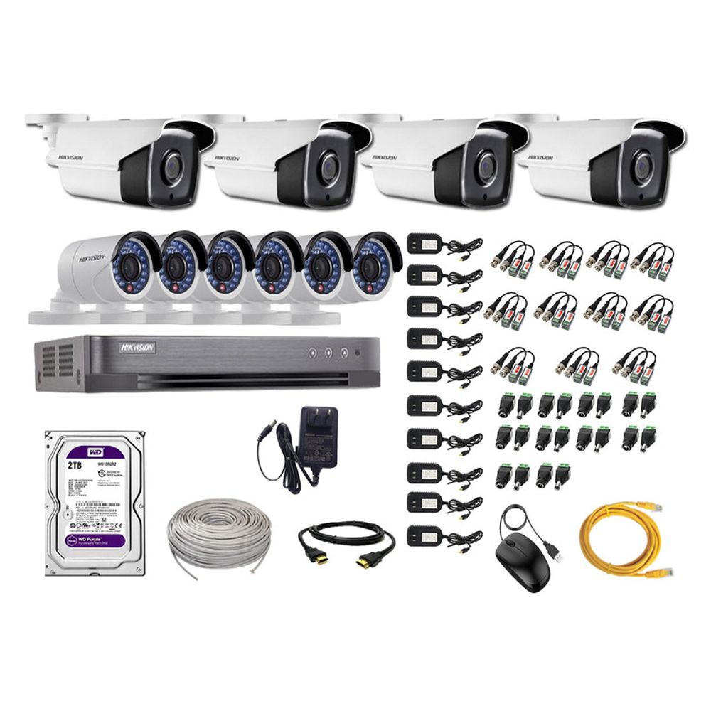 Kit 10 Cámaras de Seguridad Exterior It3F Hikvision Full