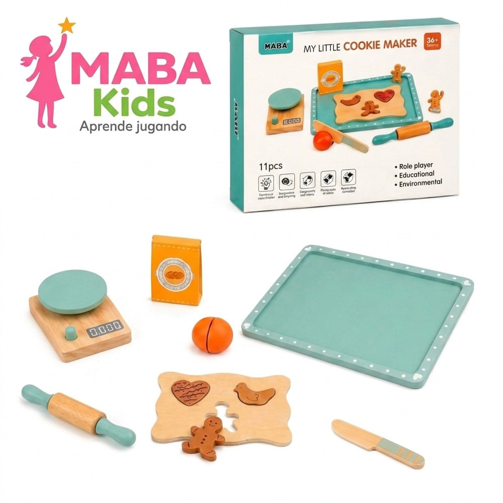 Mi Primera Repostería - Galletas de Madera y Balanza Montessori