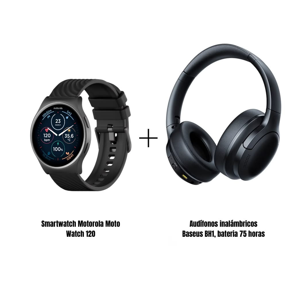 SMARTWATCH MOTO WATCH 120.  AUDIFONOS INALAMBRICO BASEUS BH1 LITE