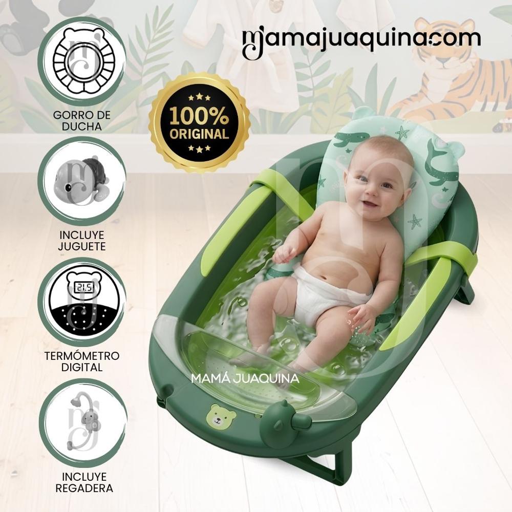 Bañera Plegable para Bebé JADDE PLUS con Accesorios Green