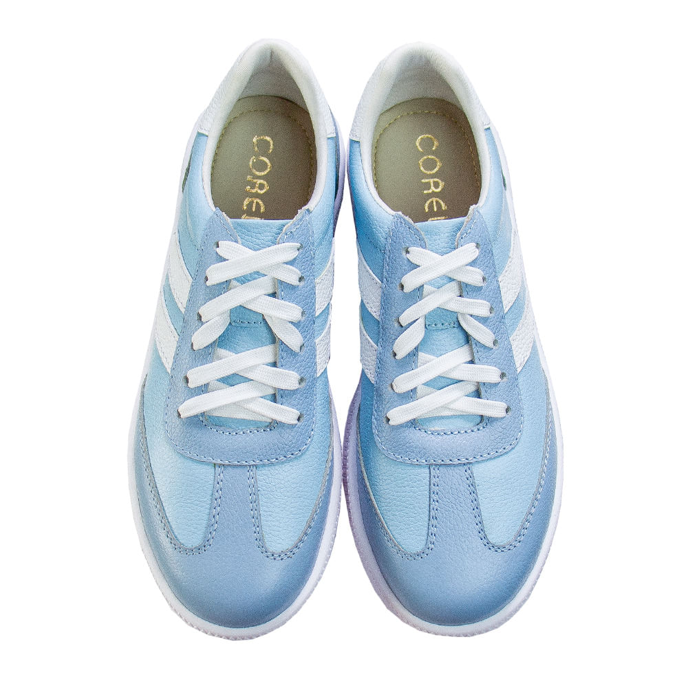 Zapatilla Plataforma Mujer Corelli Siena Cuero Oceano / Cielo Talla 37