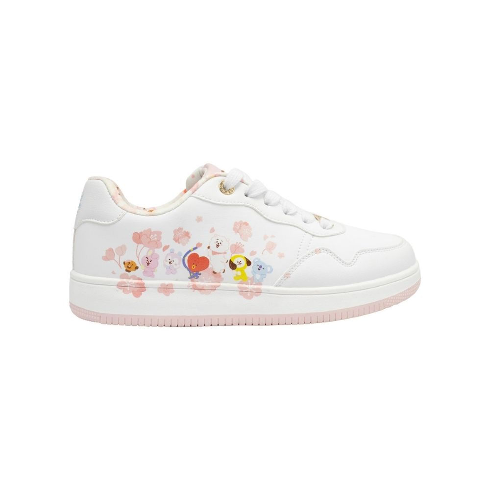 Zapatilla Mujer Casual BT21 BTS Kpop Kawai Blanco Rosado 35