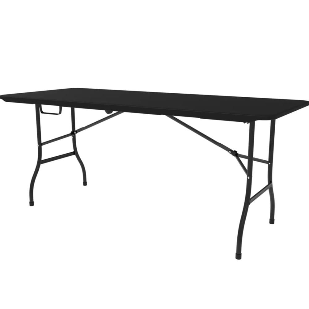 Mesa Plegable 180 cm para Interior y Exterior Color Negro