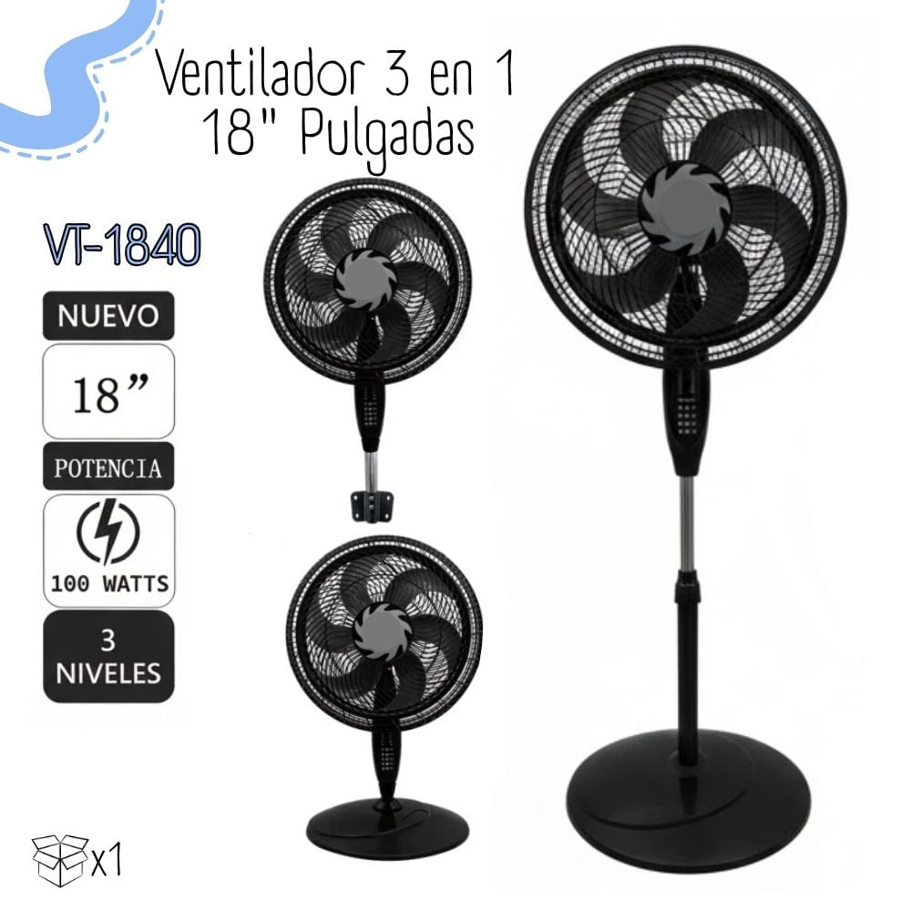 VENTILADOR TREVELY DE 18 3 EN 1 VT-1840