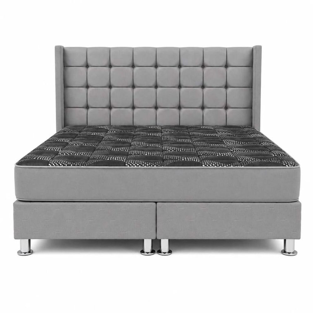 Dormitorio Hypnos Cama King Cuadros Modernos- Colchón Ortopédico