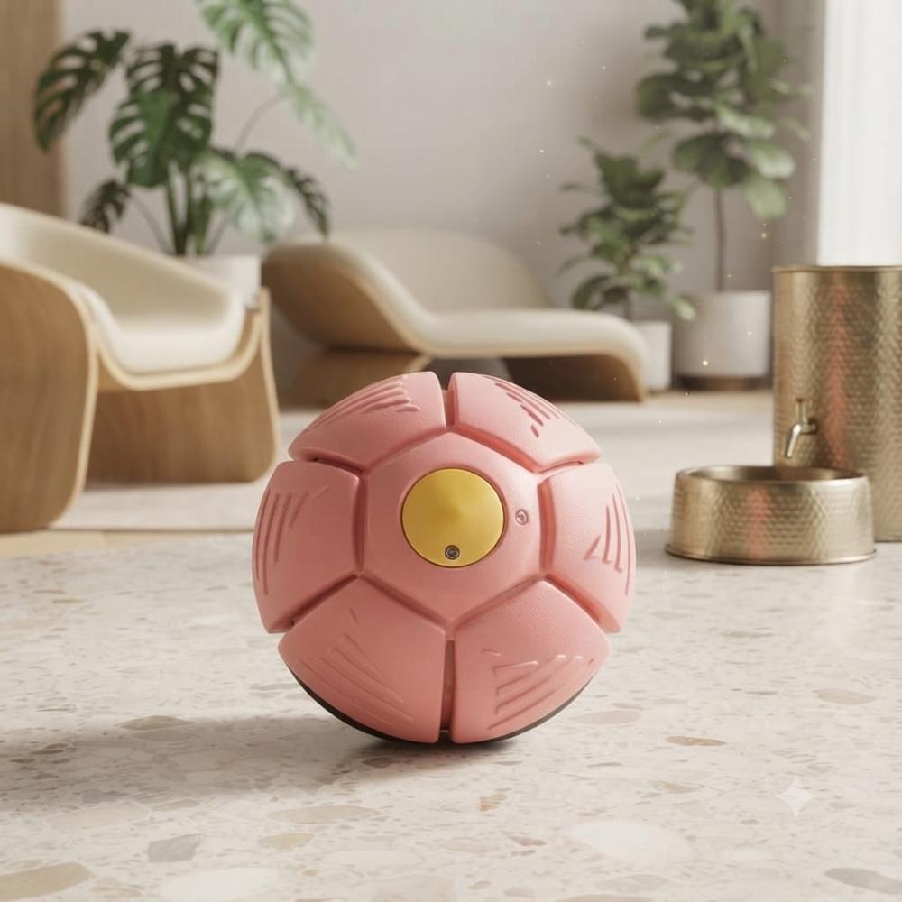 Juguete para Mascotas Flying Saucer Ball LED Transformable Rosado