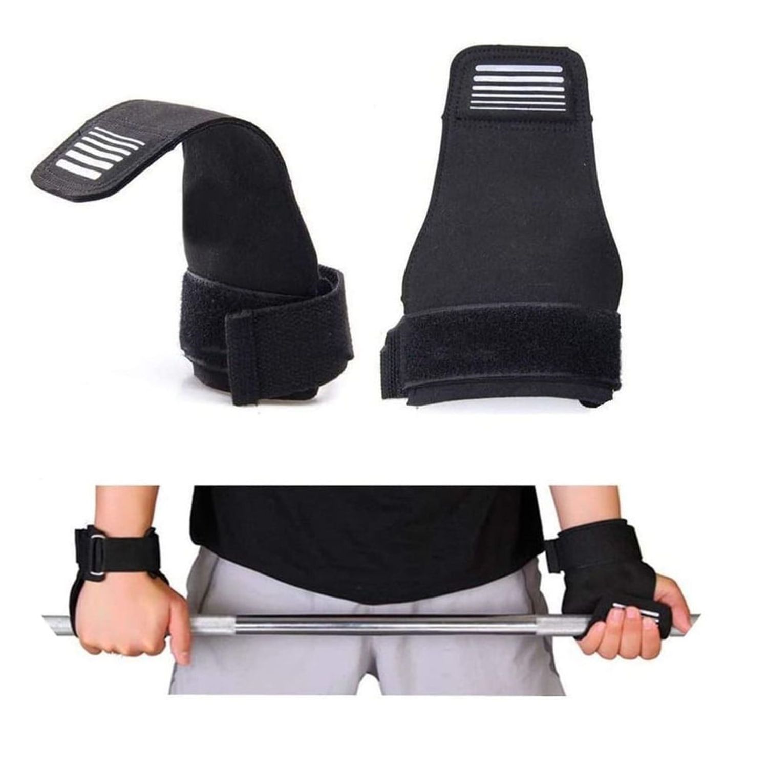 Straps Calleras Negras Para Entrenamiento Con Pesas Barra Todo Fit