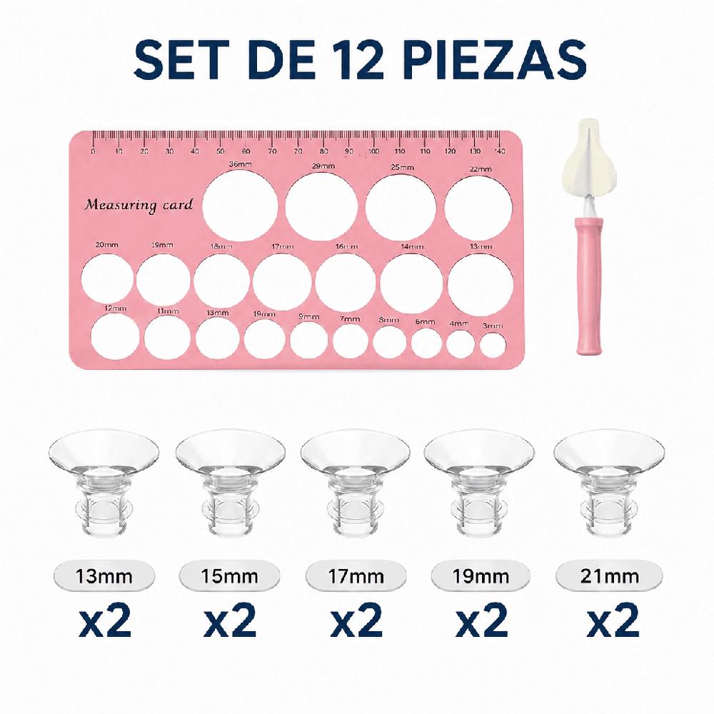 SET DE 12 PIEZAS Adaptadores de pezon para Extractor de Leche Materna