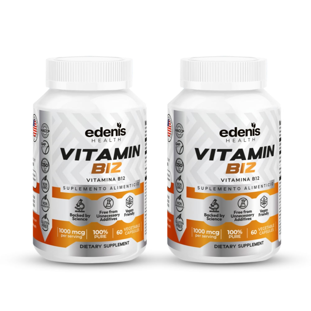 Pack 2 Vitaminas B12 Edenis Health 60 Cápsulas