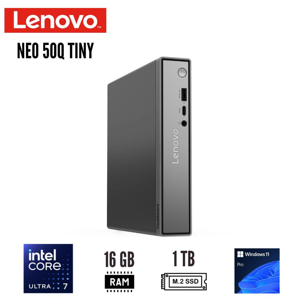 MINI PC LENOVO NEO 50Q TINY INTEL CORE ULTRA 7 16GB RAM 1TB SSD WINDOWS 11 PRO