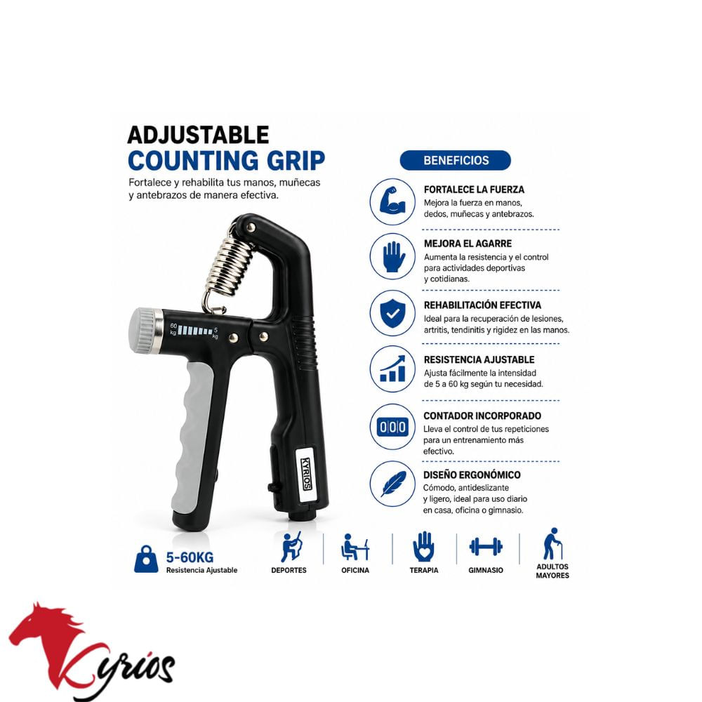 Hand Grip Regulable con Contador