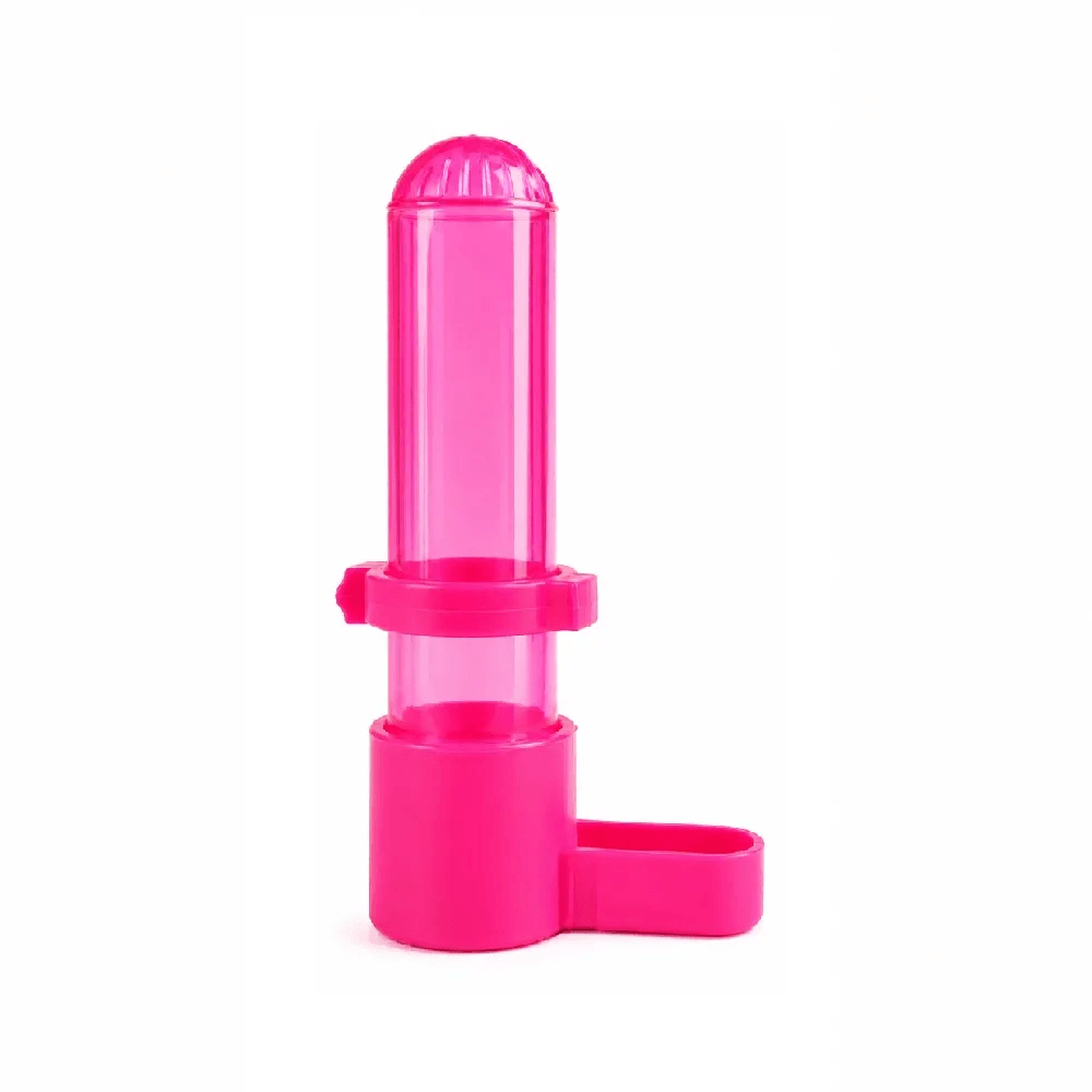 Bebedero Para Aves Color Fucsia Hidratación Limpia Y Segura Para Tu Pajarito
