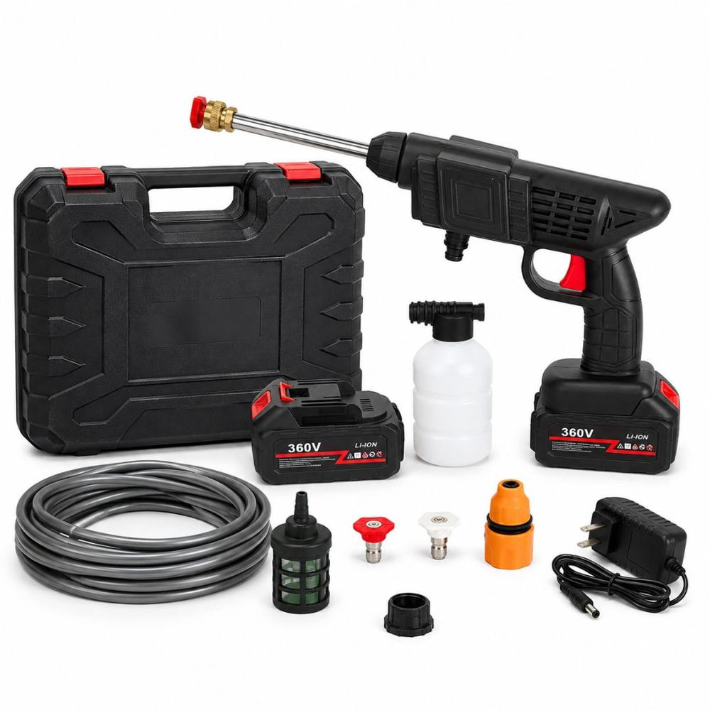 Hidrolavadora Alta Presión Inalámbrica 360Vf Doble Batería Recargable Auto Hidrojet