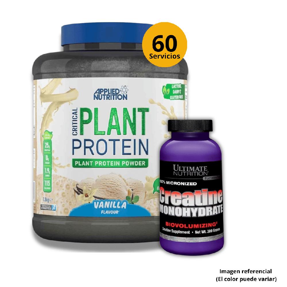 Plant protein 1.8kg Applied Nutrition vainilla y Creatina ultimate nutrition 300g