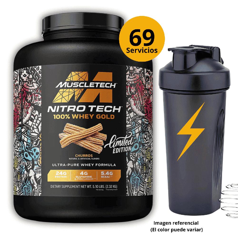 Proteina Nitrotech 100 Whey Gold Churro 5lb- shaker