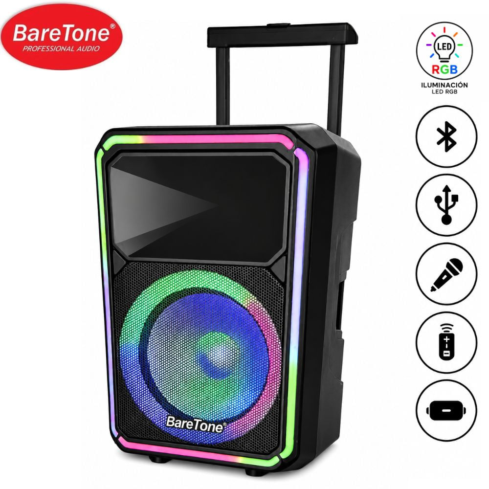 Parlante Baretone MAX-X6B con Bateria Boufer 15 pulg USB BT TWS