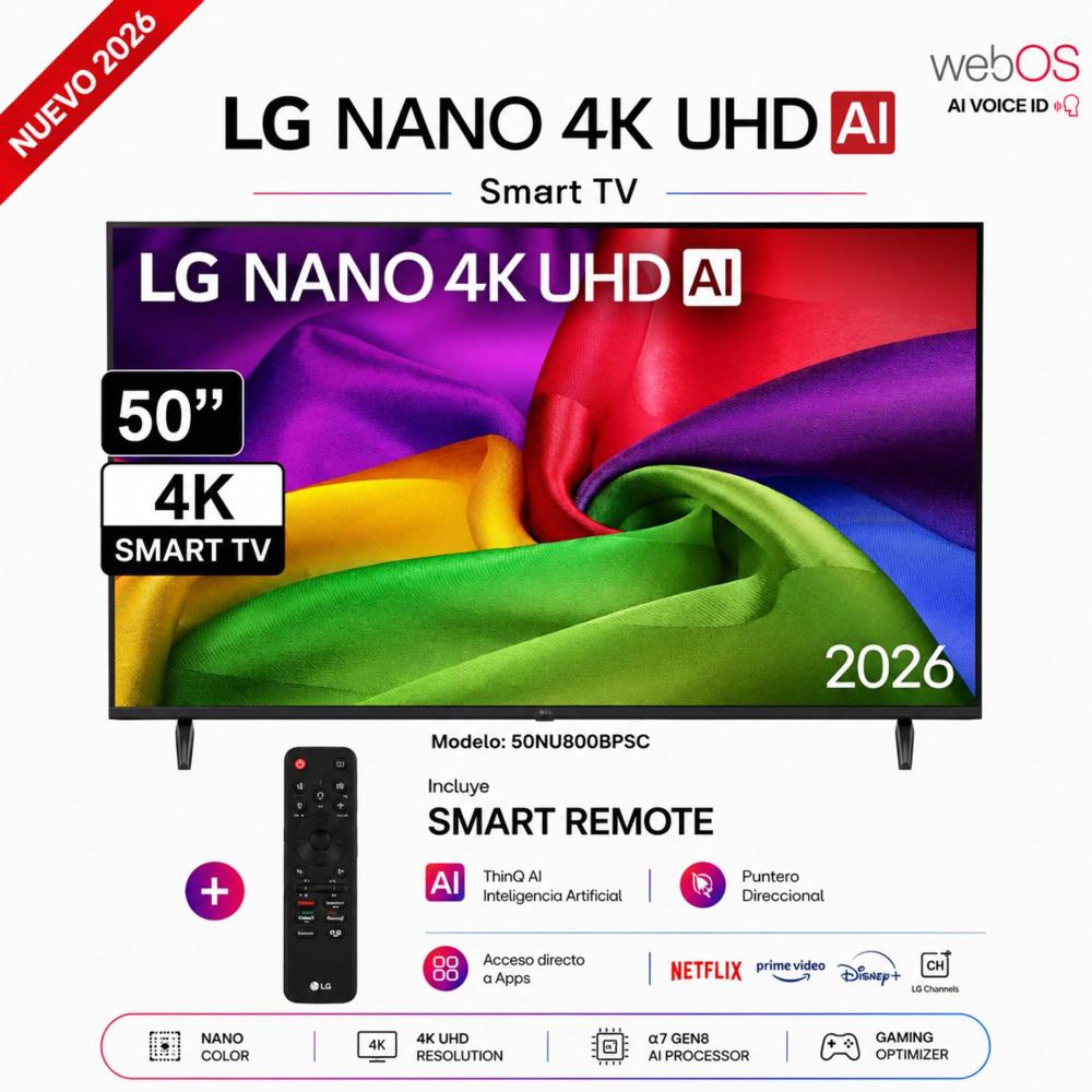 Televisor LG 50 pulgadas 4K Ultra HD WebOS 50NU800BPSC