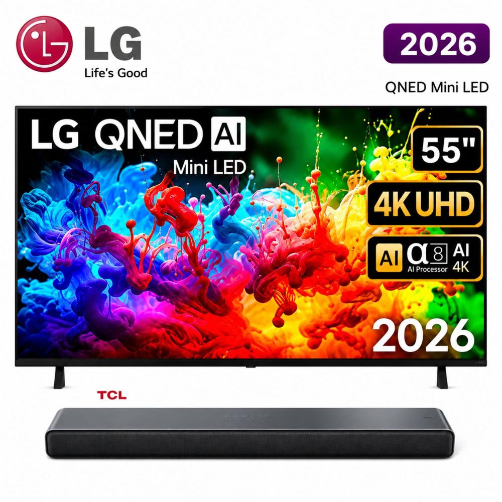 Televisor Smart TV LG 55'' MINILED QNED UHD 4K 55QNED65BSA 2026 MAS SOUNDBAR TCL
