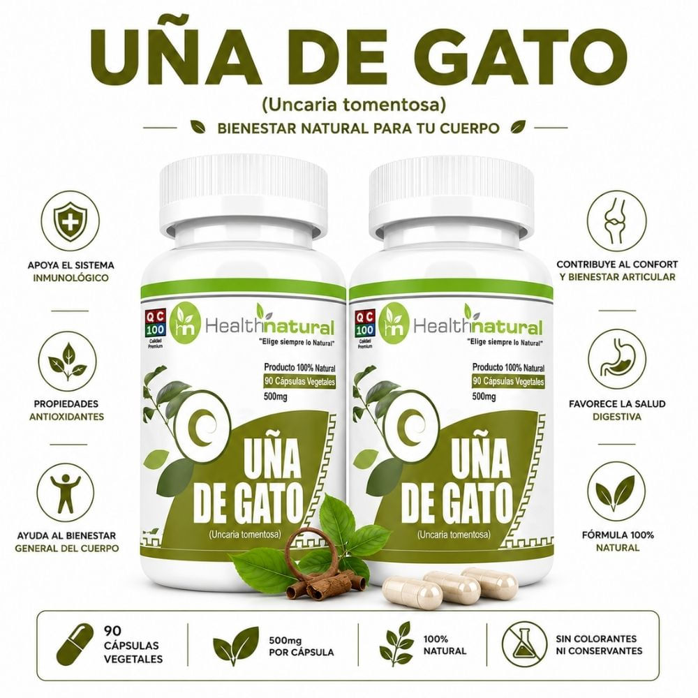PACK 2 UÑA DE GATO HEALTHNATURAL 1000MG