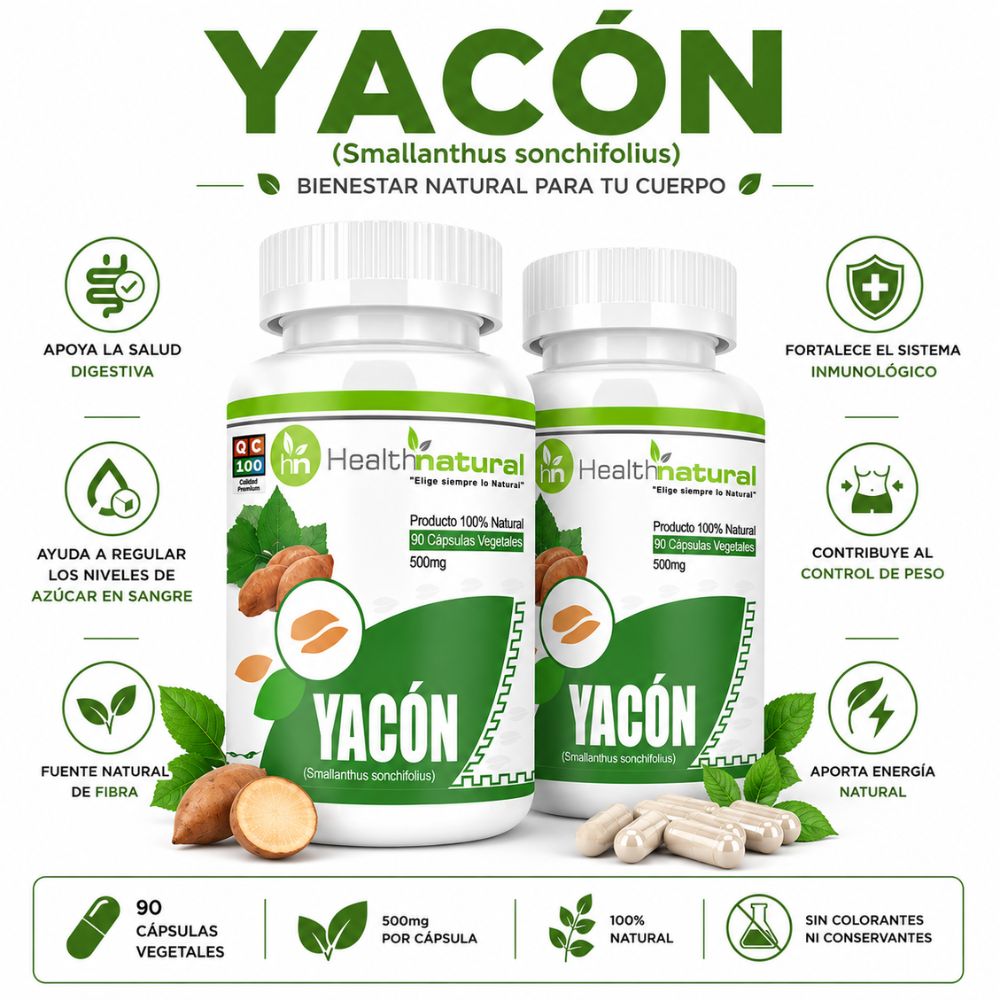 PACK 2 YACÓN HEALTHNATURAL 1000MG
