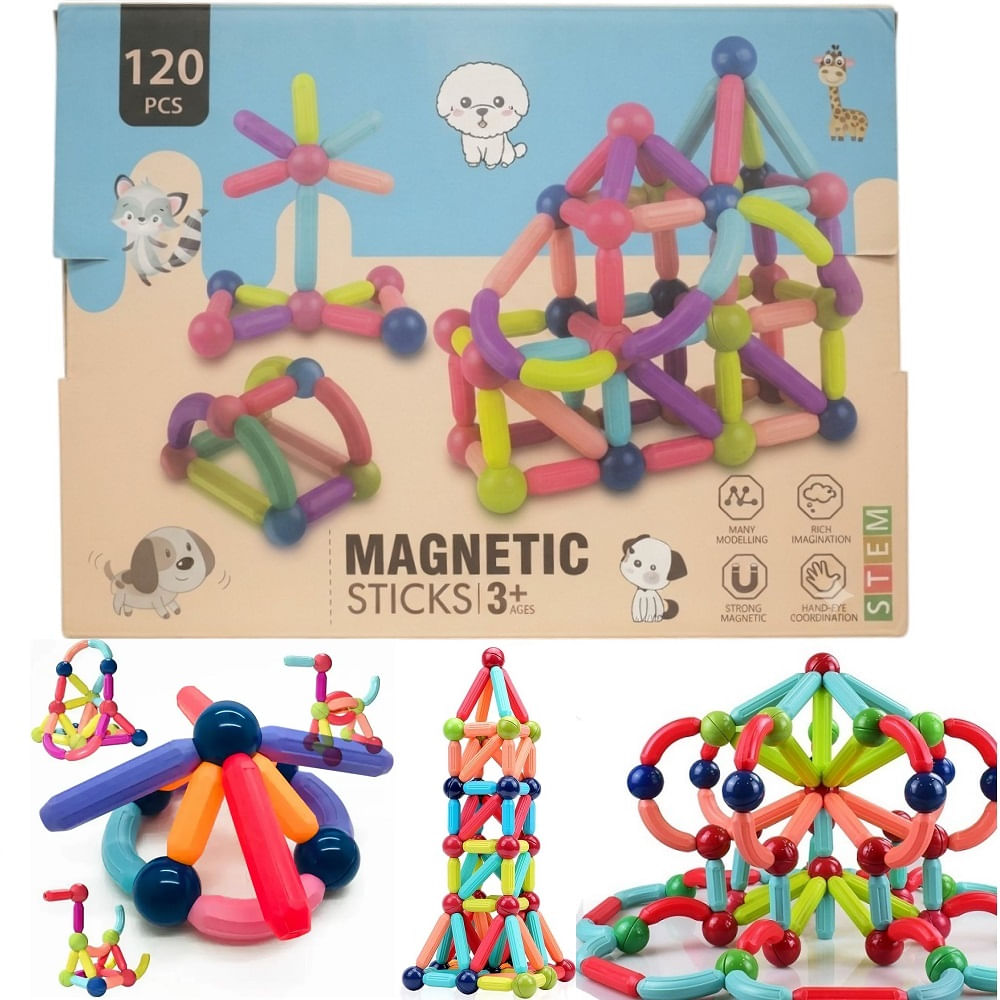 Bloque Magnetico Didactico de Construccion Educativo 120pcs