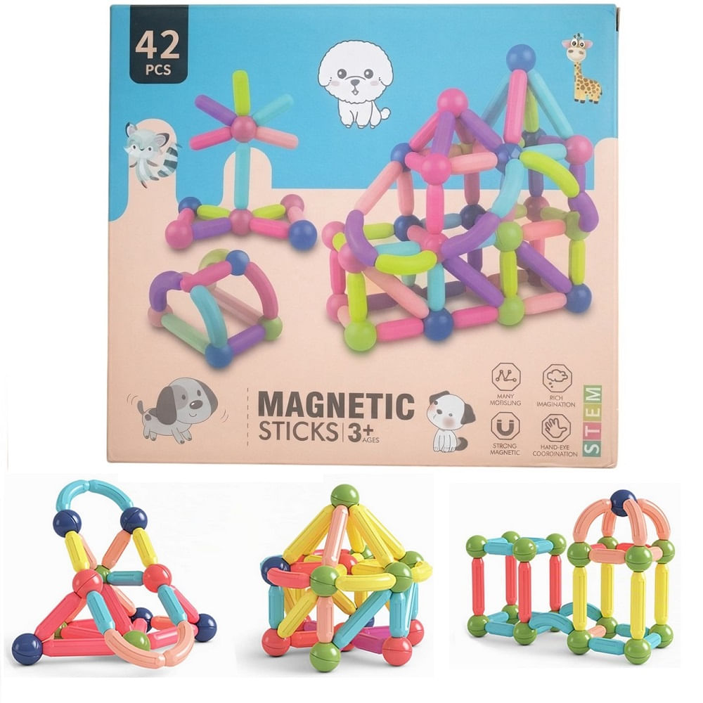 Bloque Magnetico Didactico de Construccion Educativo 42pcs