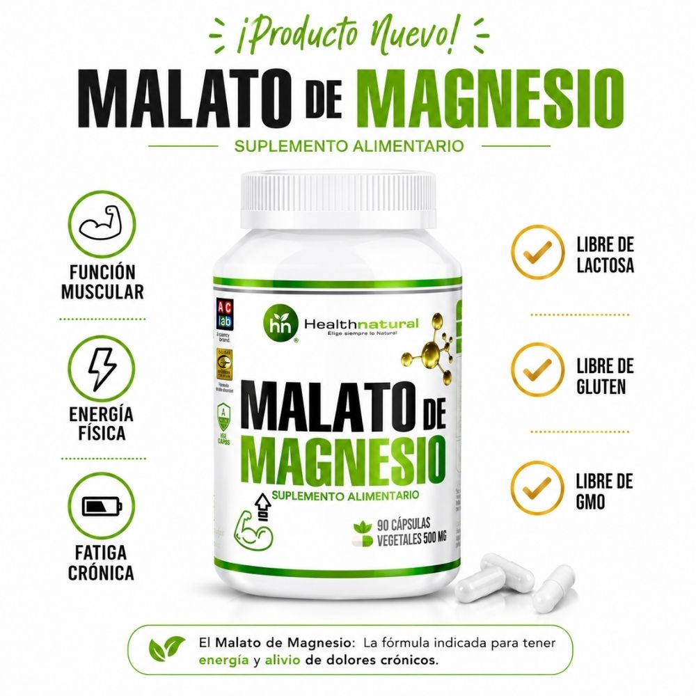 MALATO DE MAGNESIO HEALTHNATURAL 500MG