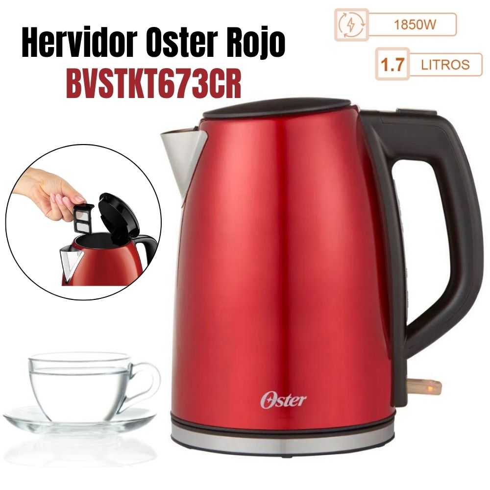 Hervidor Electrico Oster Acero Inox de 1.7 Lt - BVSTKT673CR