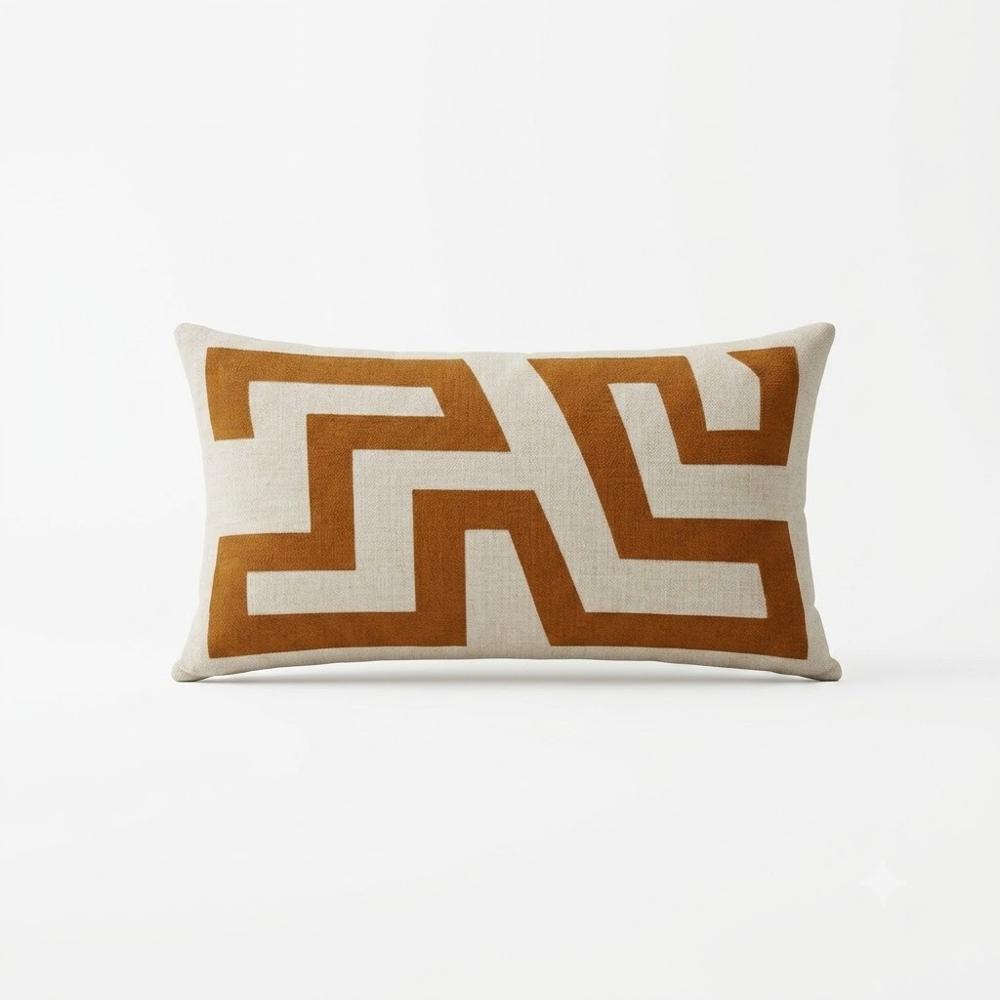 Cojín Decorativo Geometría Terracota 30x50 cm