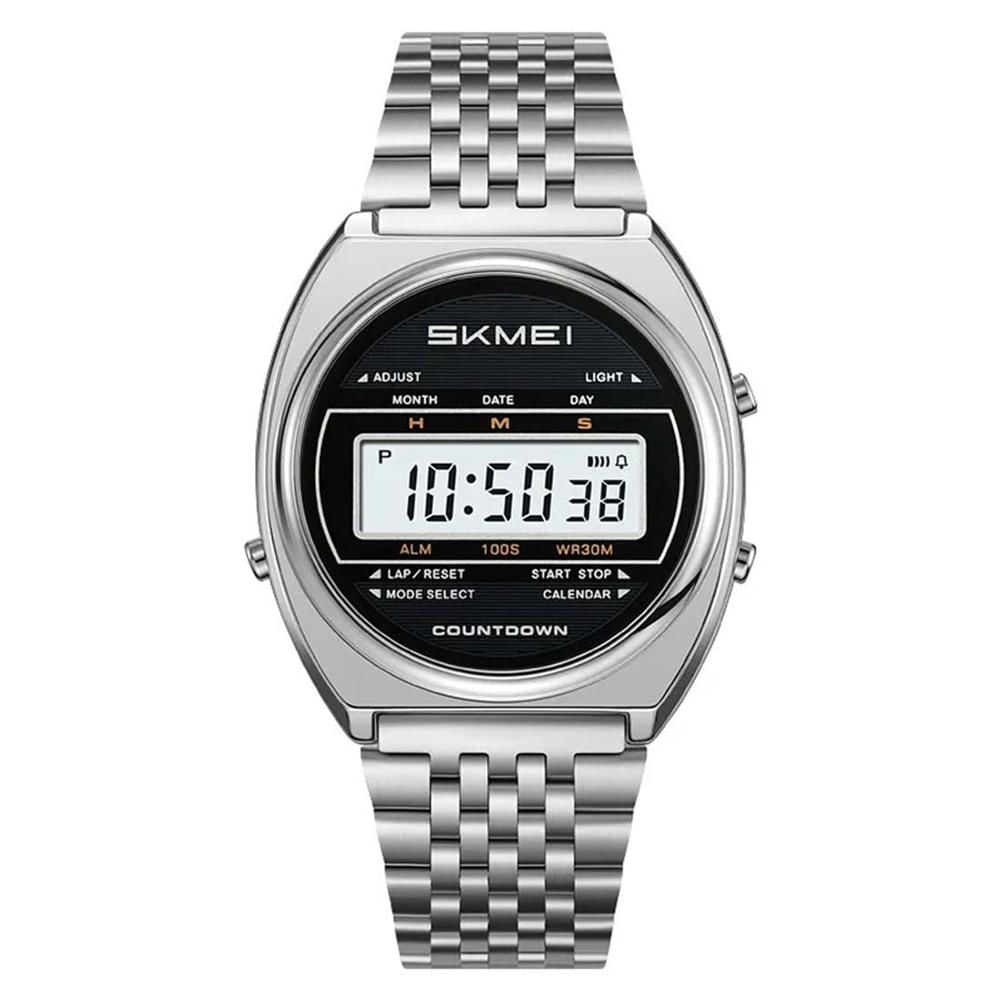 Reloj Skmei Retro Hombre Digital Casual Multifunción Plata 2653