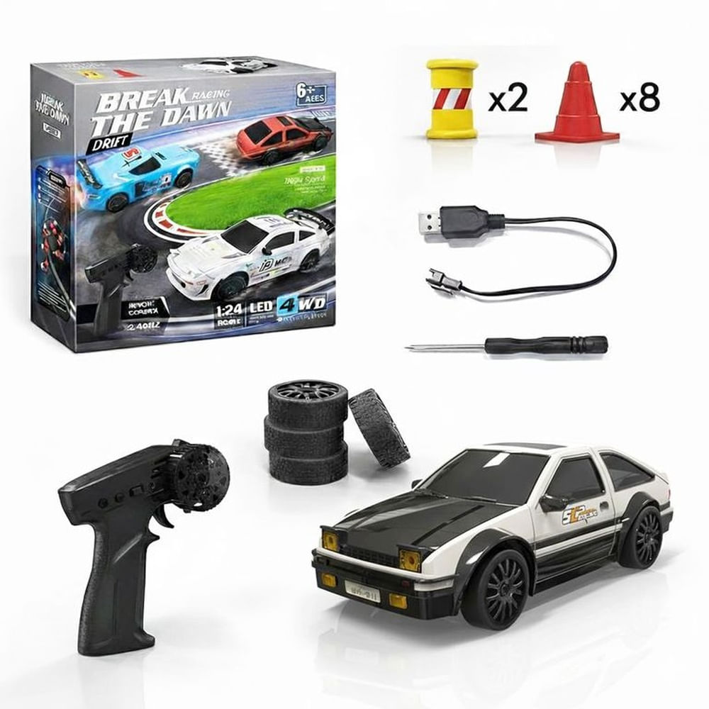 Auto TOYOTA E88 DRIFT RC Escala 124 Con Luces Led
