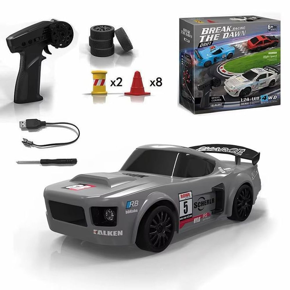 Carro Deportivo Drift Rc Escala 124 Con Luces Led