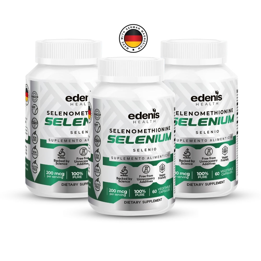 Pack 3 Selenios Selenometionina Edenis Health 60 Cápsulas