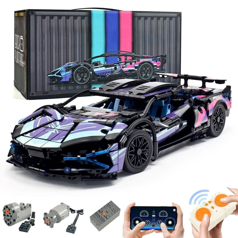 Carro lego LABORGHINI estilo Deportivo a Control Remoto con Luces Led