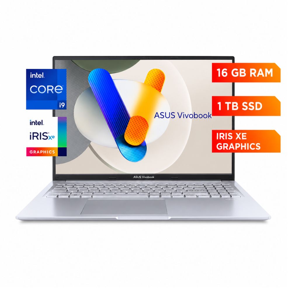 Laptop ASUS Vivobook 16 Intel Core i9-13900H 16GB RAM 1TB SSD Pantalla 16 Transparent Silver