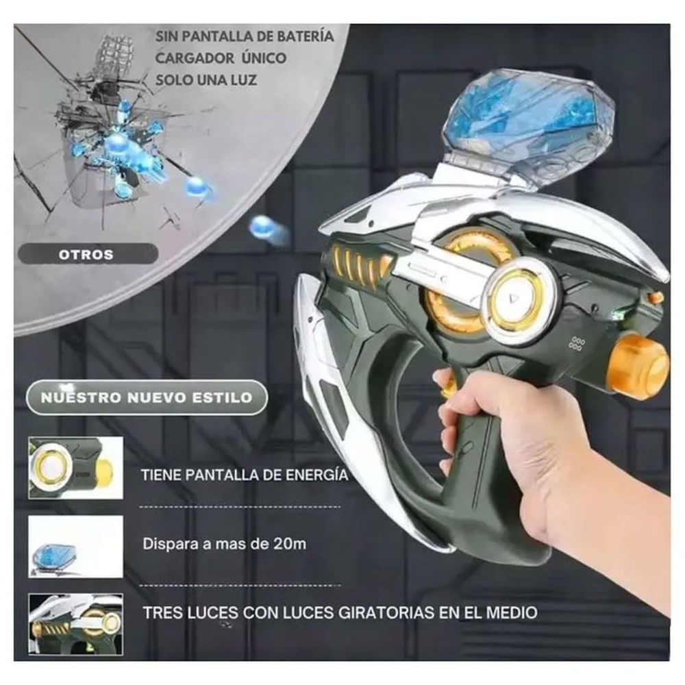 Pistola Espacial de Agua e Hidrogel Recargable 7.4V