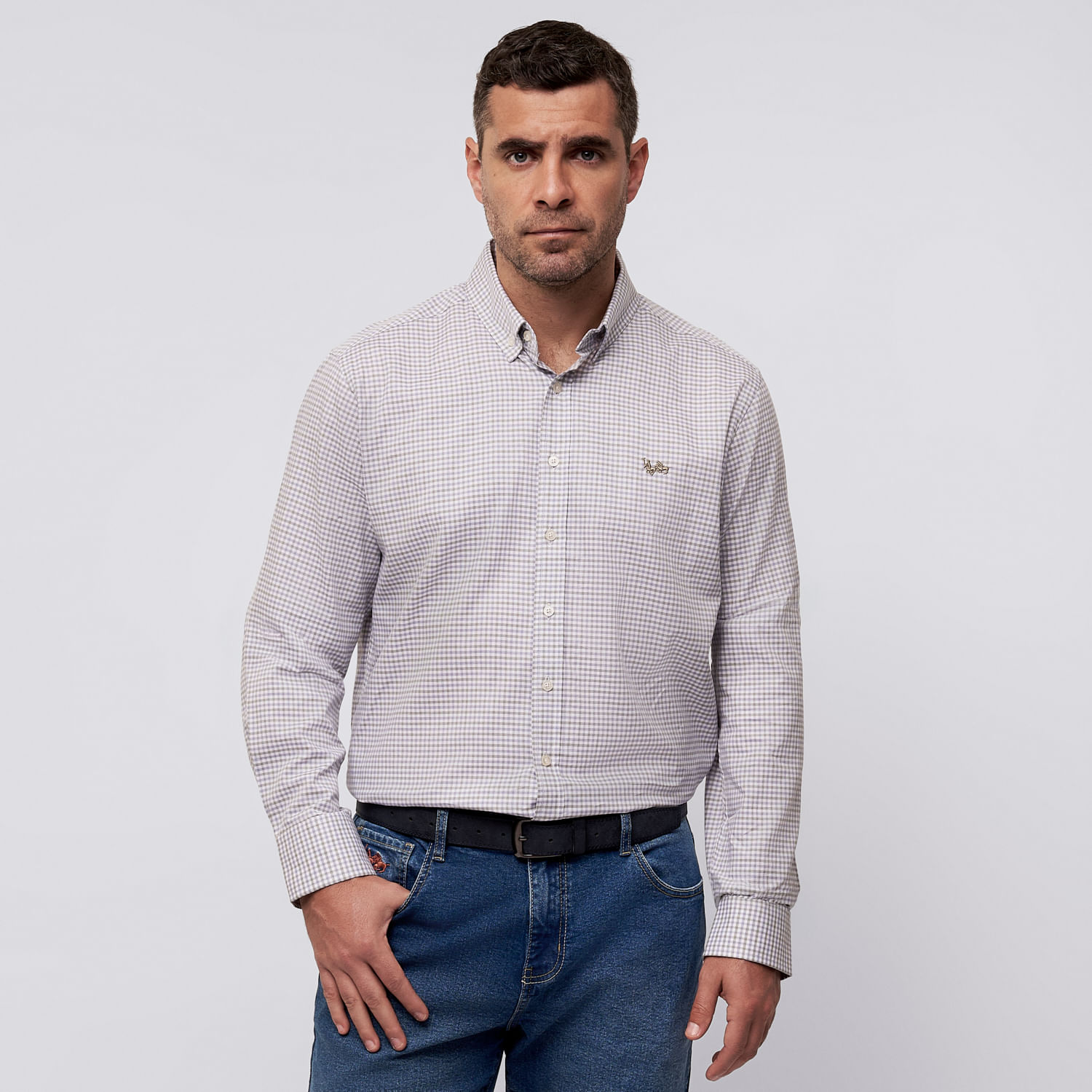 Camisa Manga Larga Hombre Vichi Pastel The Royal Parks British Club Verde Talla S