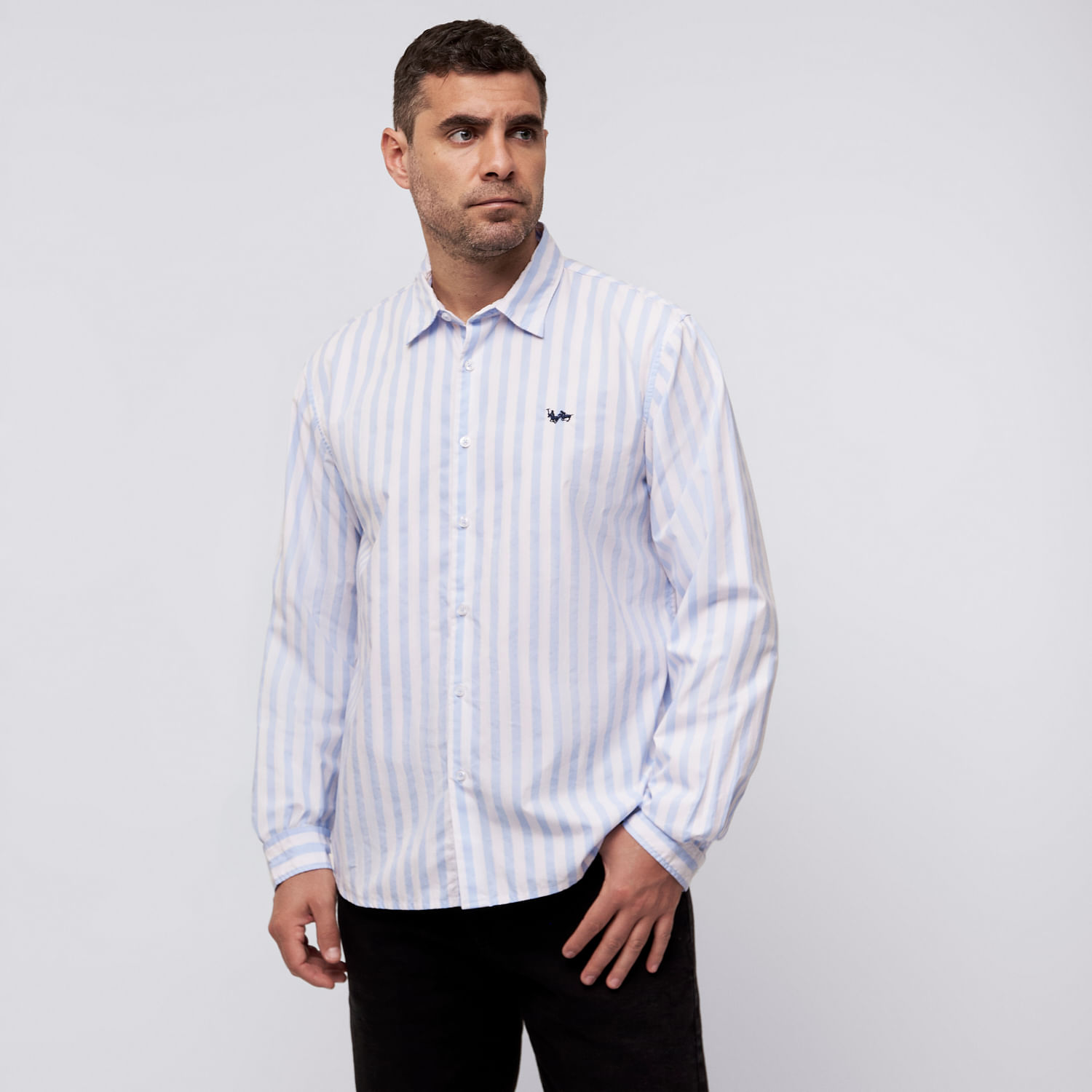 Camisa Manga Larga Hombre Rayas The Royal Parks British Club Celeste Talla S