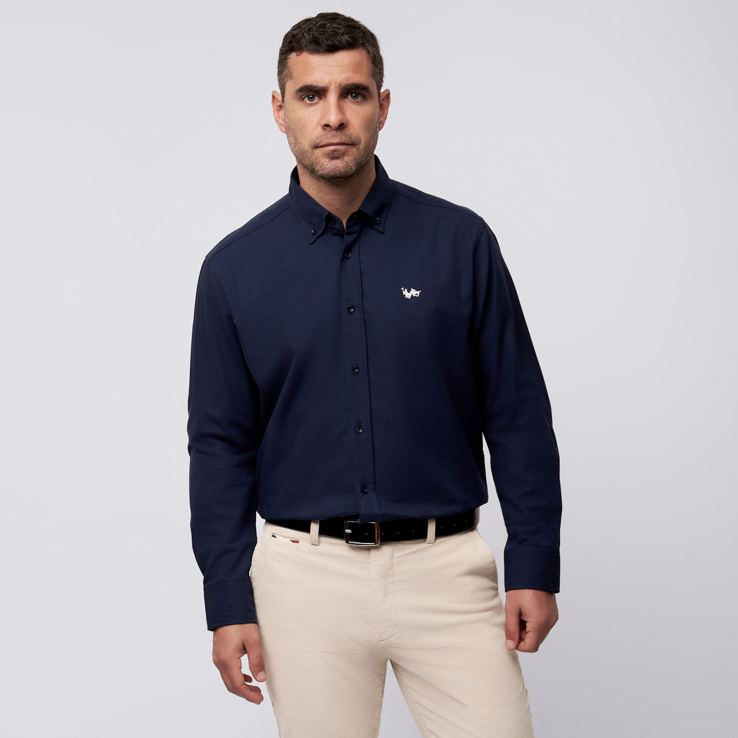 Camisa Manga Larga Hombre Washed The Royal Parks British Club Azul Talla M