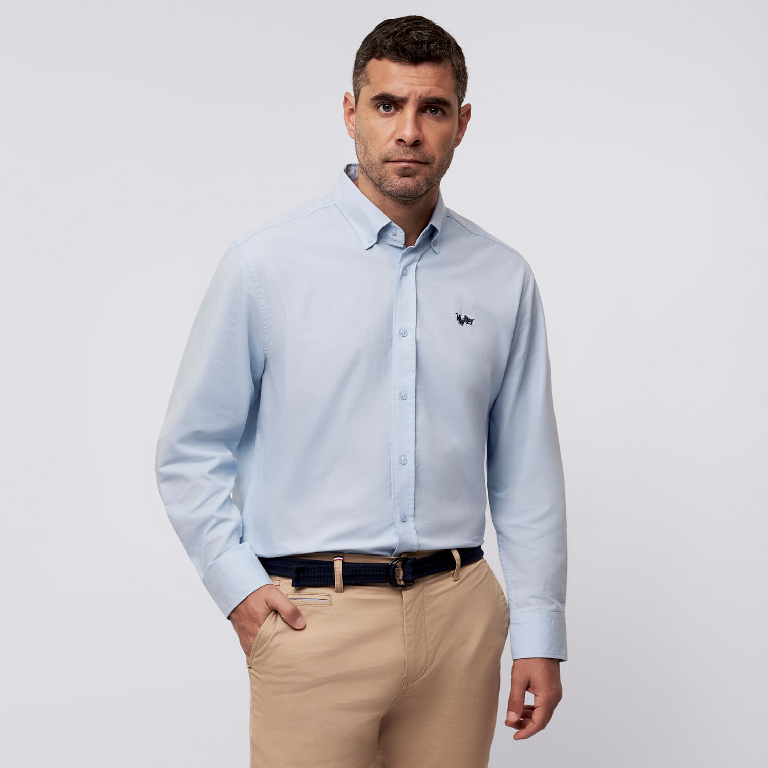 Camisa Manga Larga Hombre Washed The Royal Parks British Club Celeste Talla S
