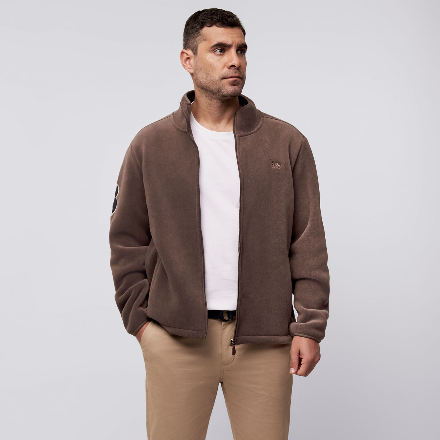 Polera Hombre Polar Parche The Royal Parks British Club Beige Talla M