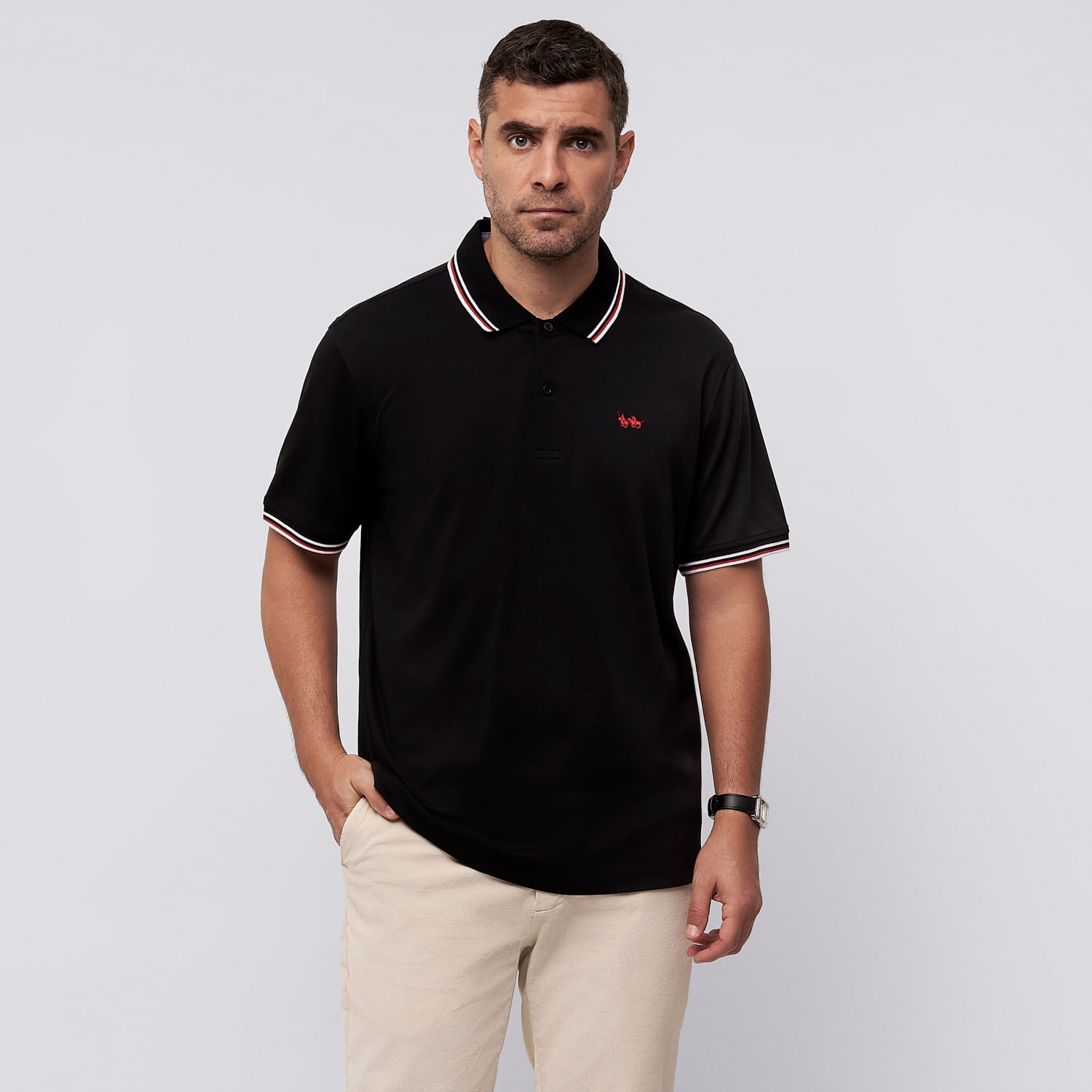 Polo Hombre Jersey Detalles The Royal Parks British Club Negro Talla S