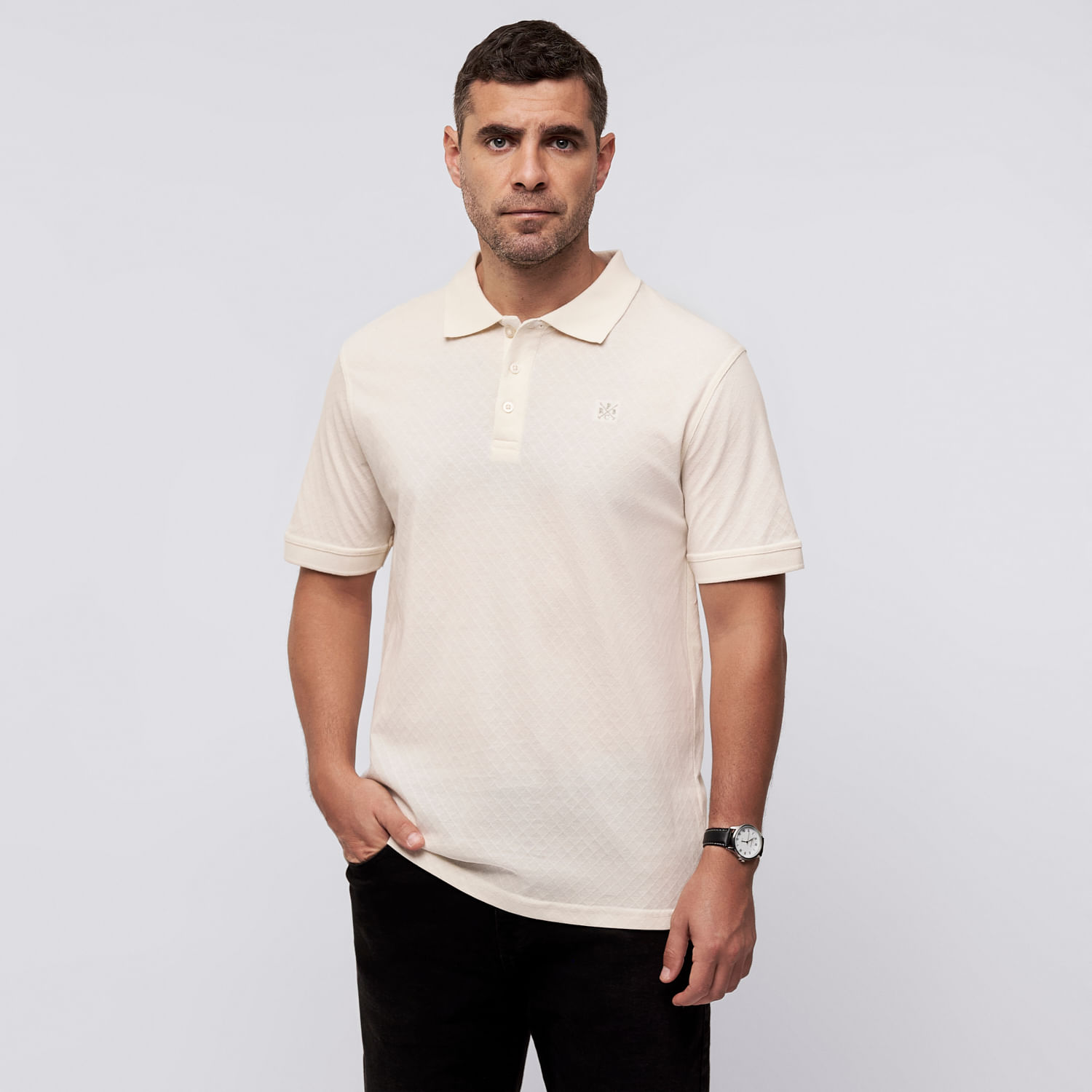 Polo Hombre Rombos The Royal Parks British Club Ecru Talla S
