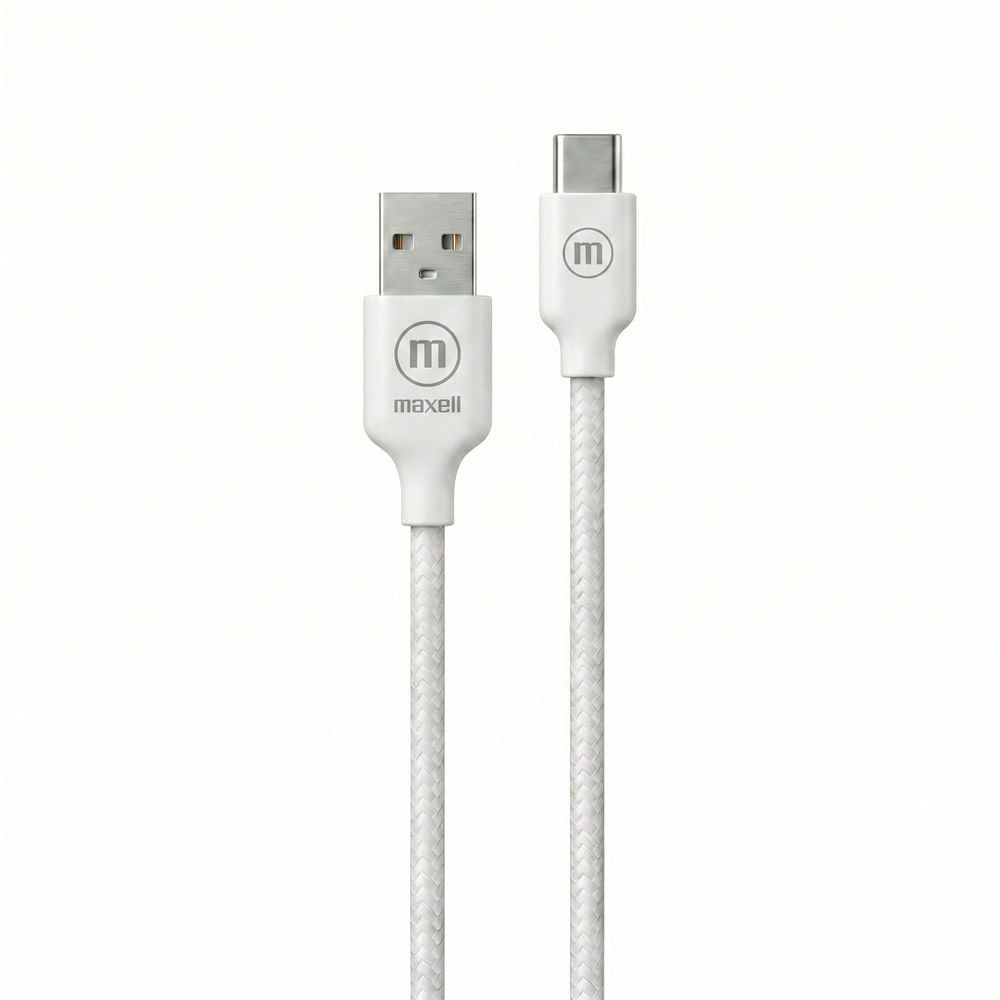 Cable Trenzado Usb-a A Usb-c - 2m Blanco Maxell