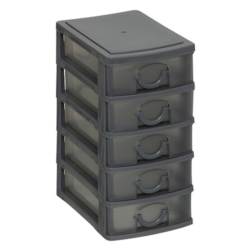 Cajonera pequeña 5 niveles para escritorio Gris
