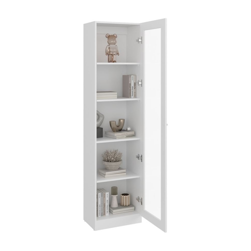 Vitrina 1 Puerta Home-E6 Blanco 180.6x45x31.3cm Tuhome